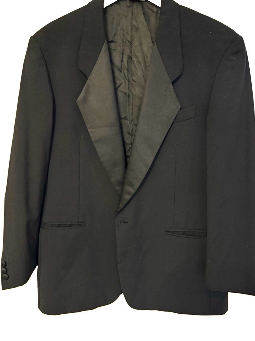 VTG Principe by Marzotto Men’s Black Tuxedo Jacket Satin Peak Lapel Made in Ital